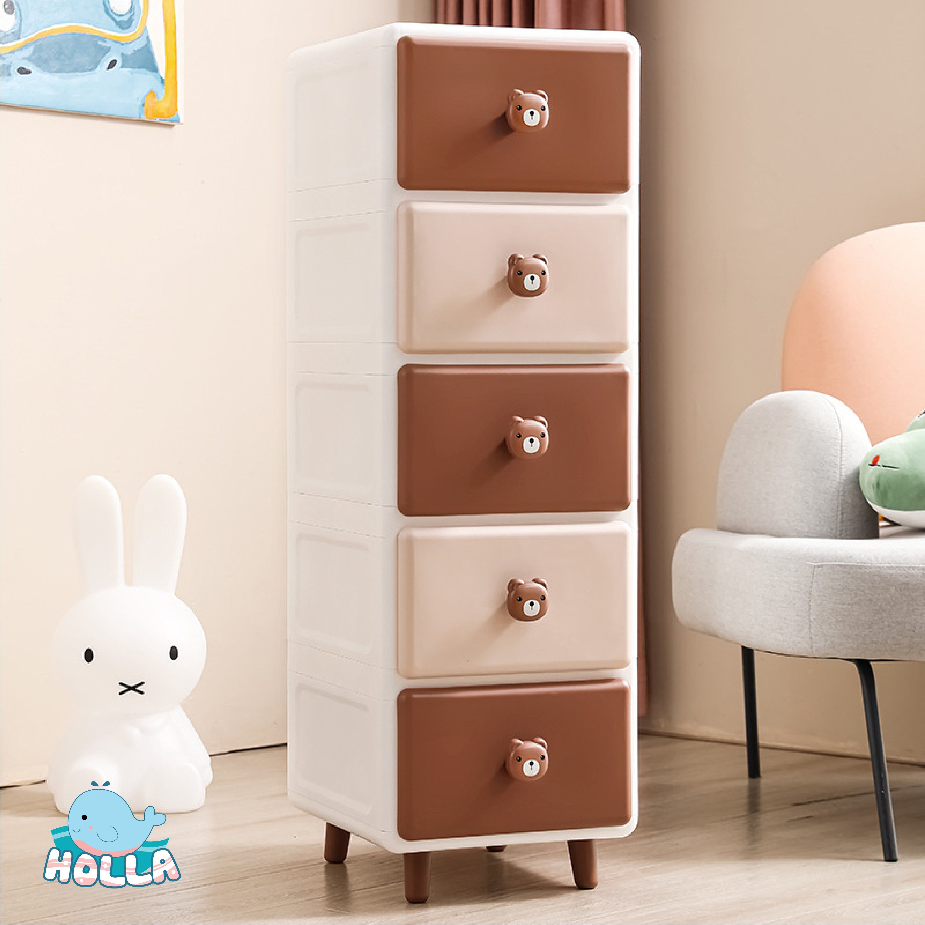 Tủ nhựa đa năng Holla 5 tầng - Gấu