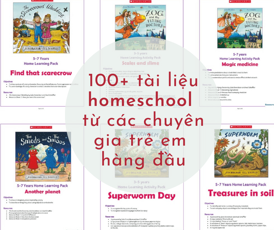 Chia sẻ 100 tài liệu homeschooling từ Dr Seuss, Julia Donaldson, Eric Carle, Mo Willems và các chuyên gia giáo dục trẻ em hàng đầu
