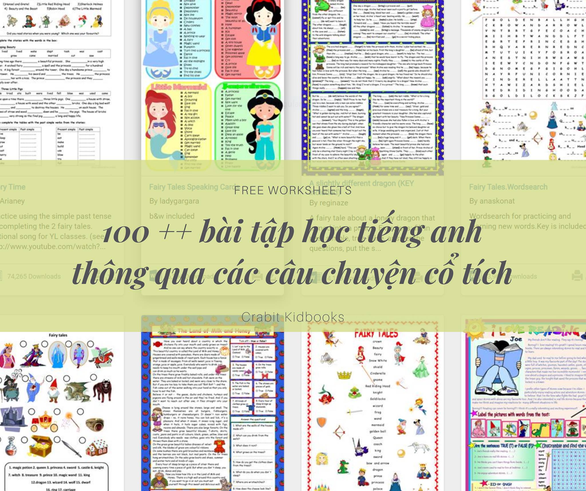 100+ BÀI TẬP TIẾNG ANH THÔNG QUA TRUYỆN CỔ TÍCH