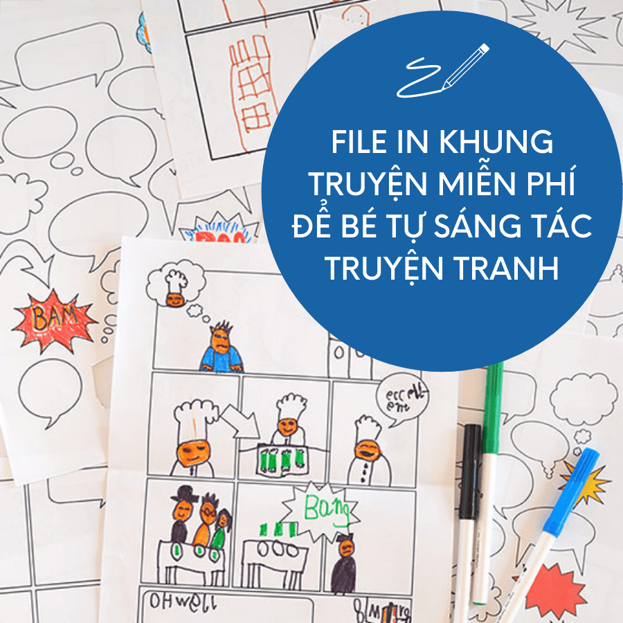 [FREE FILE] Khung truyện để bé tập vẽ truyện tranh