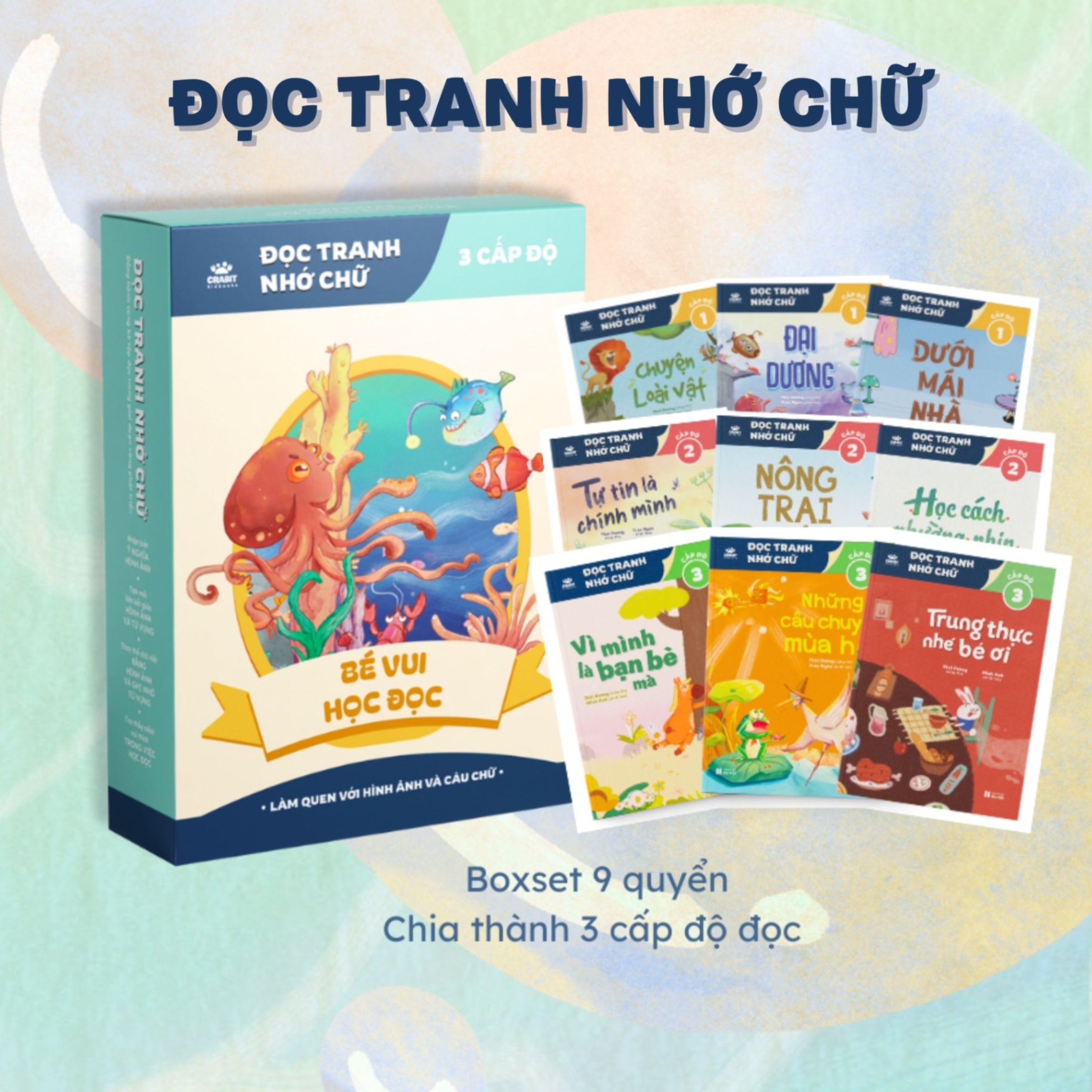 Bộ Đọc tranh nhớ chữ - Sách phát triển tư duy giúp bé tập đọc