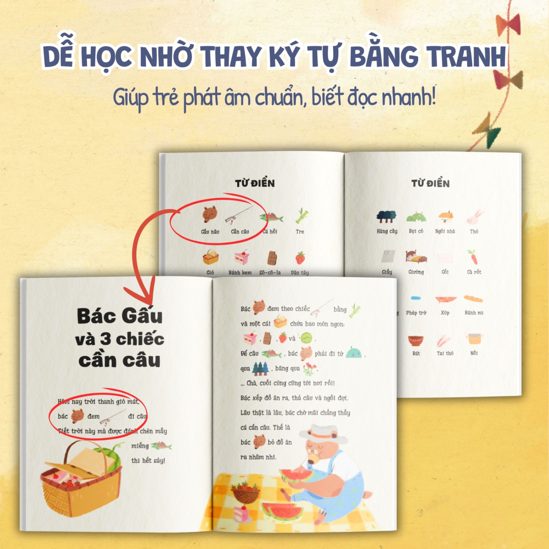 Bộ Đọc tranh nhớ chữ - Sách phát triển tư duy giúp bé tập đọc