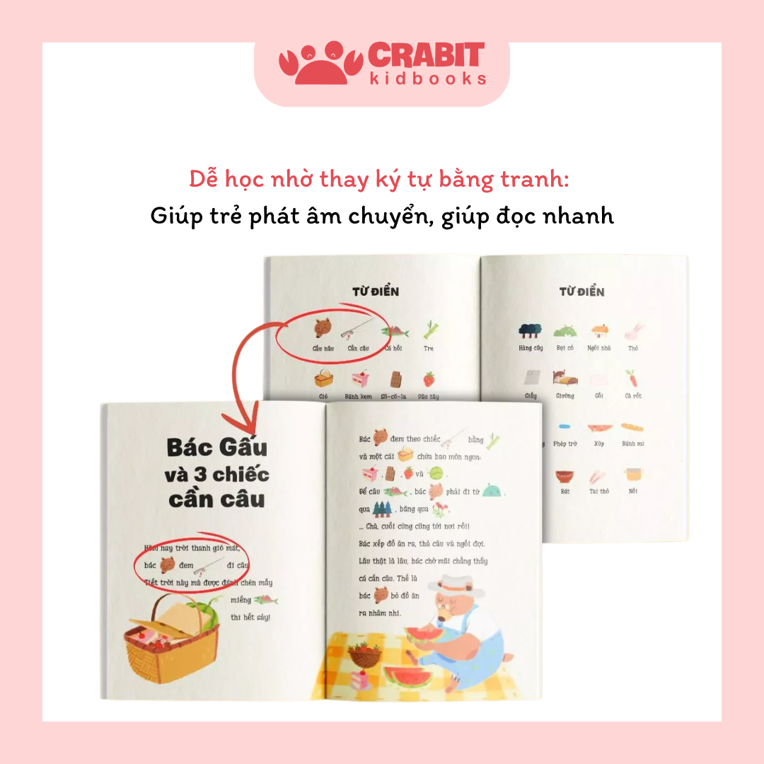Bộ Đọc tranh nhớ chữ - Sách phát triển tư duy giúp bé tập đọc