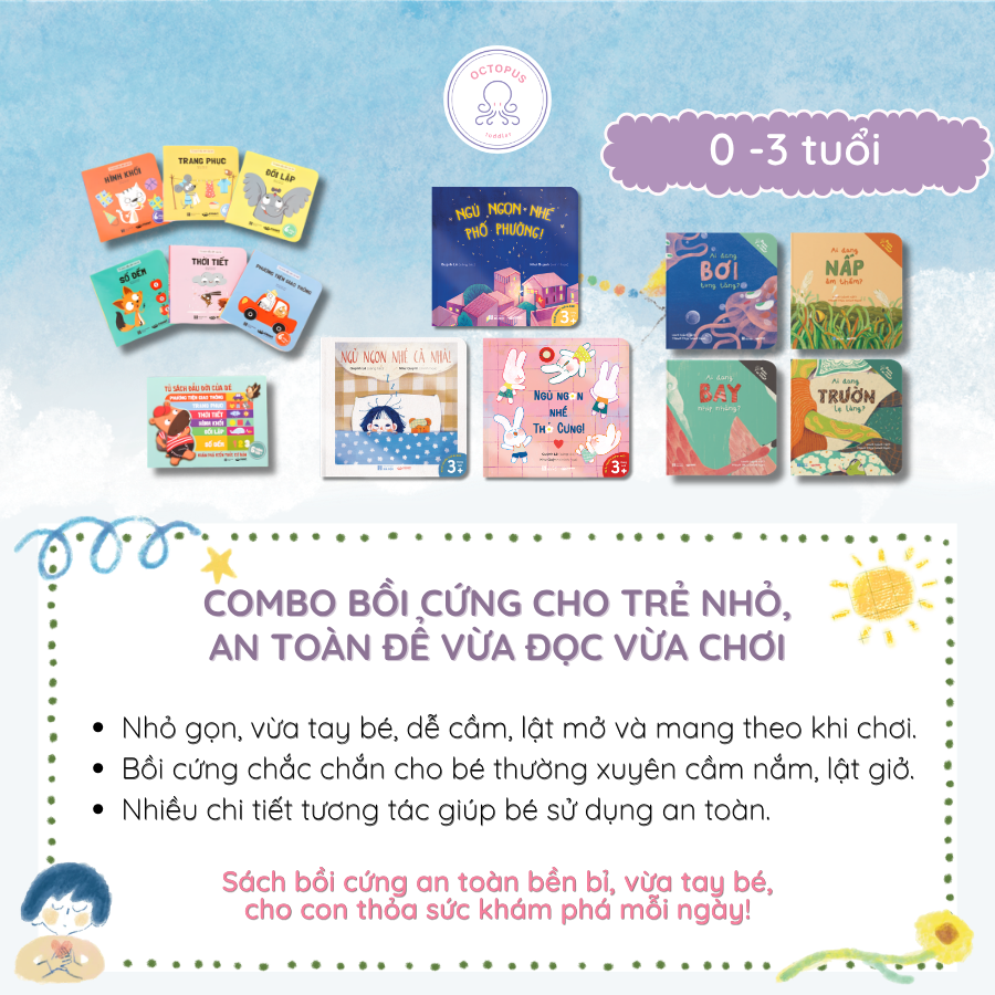 COMBO BỒI CỨNG CHO TRẺ NHỎ, AN TOÀN ĐỂ VỪA ĐỌC VỪA CHƠI