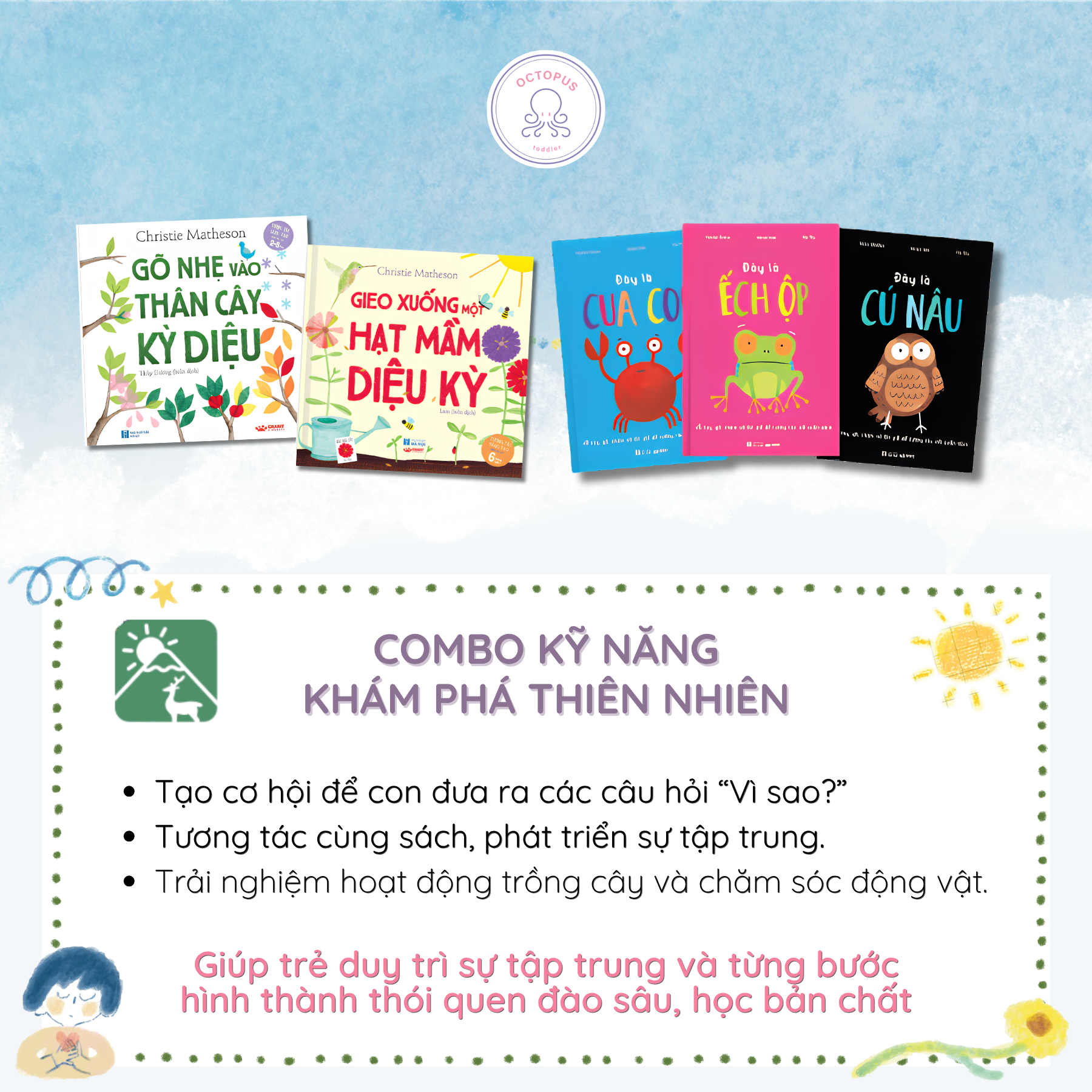 TRỌN BỘ 6 NHÓM SÁCH PHÁT TRIỂN KỸ NĂNG CHO TRẺ 0-5 TUỔI