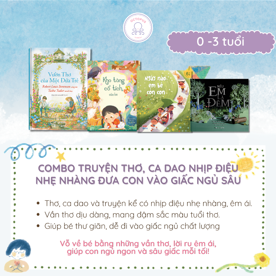 COMBO TRUYỆN THƠ, CA DAO NHỊP ĐIỆU NHẸ NHÀNG ĐƯA CON VÀO GIẤC NGỦ SÂU