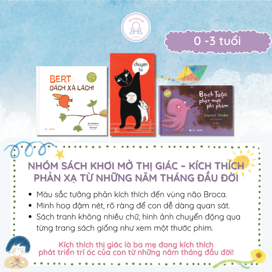 NHÓM SÁCH KHƠI MỞ THỊ GIÁC – KÍCH THÍCH PHẢN XẠ TỪ NHỮNG NĂM THÁNG ĐẦU ĐỜI