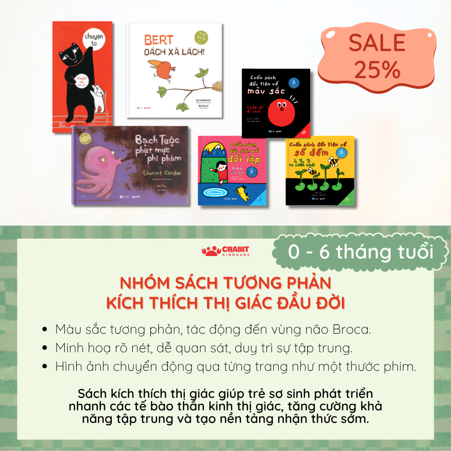 NHÓM SÁCH TƯƠNG PHẢN KÍCH THÍCH THỊ GIÁC ĐẦU ĐỜI