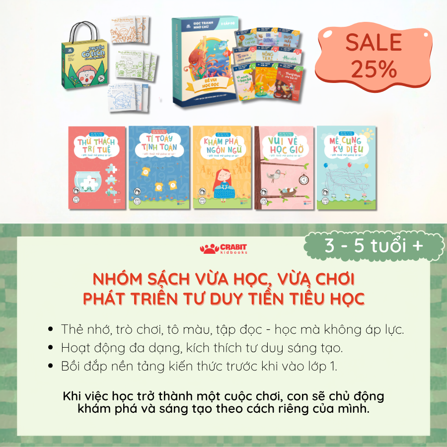 NHÓM SÁCH VỪA HỌC, VỪA CHƠI PHÁT TRIỂN TƯ DUY TIỀN TIỂU HỌC