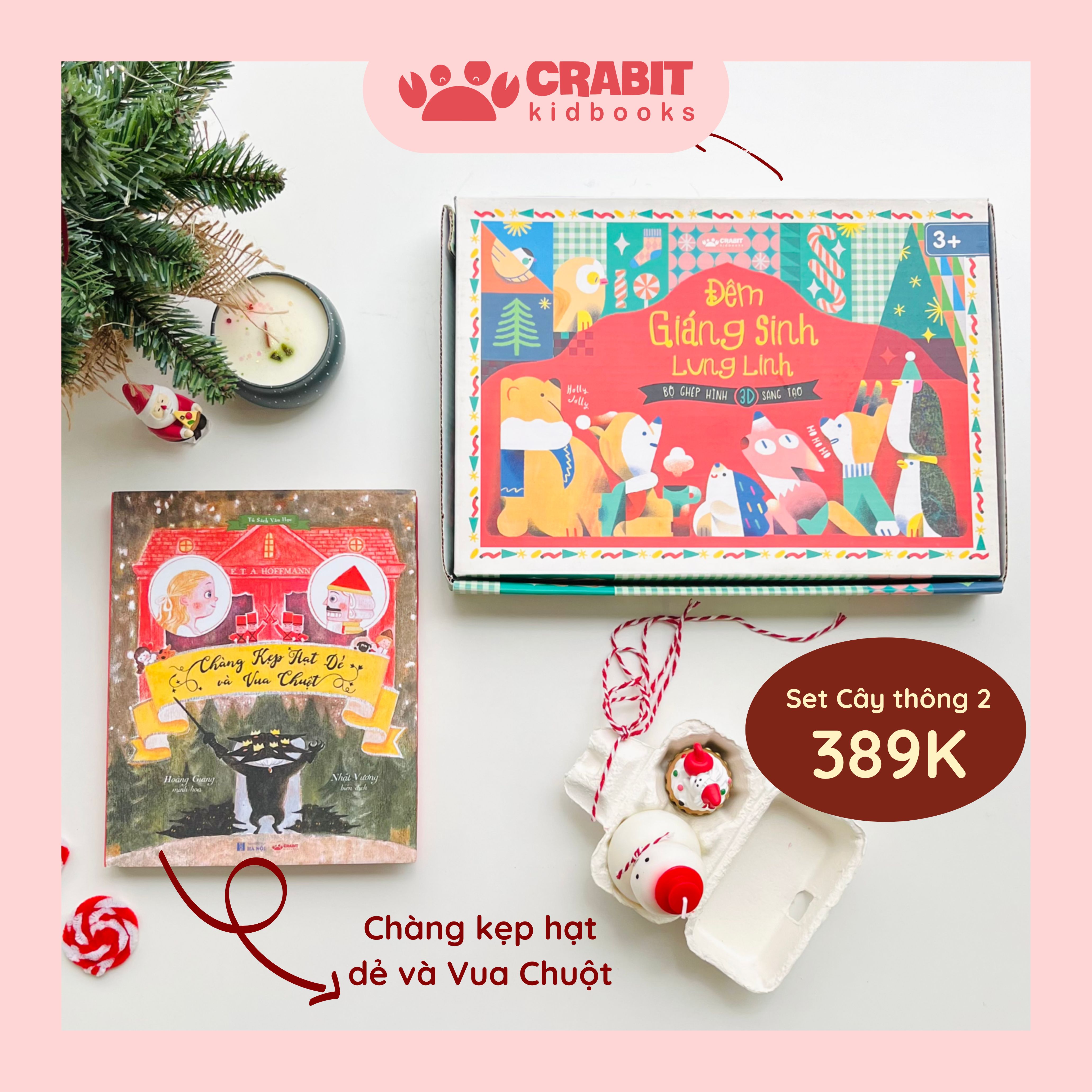 [HOT🔥] Set Hộp Quà Lắp Ghép Cây Thông và Truyện Giáng Sinh Đặc Sắc