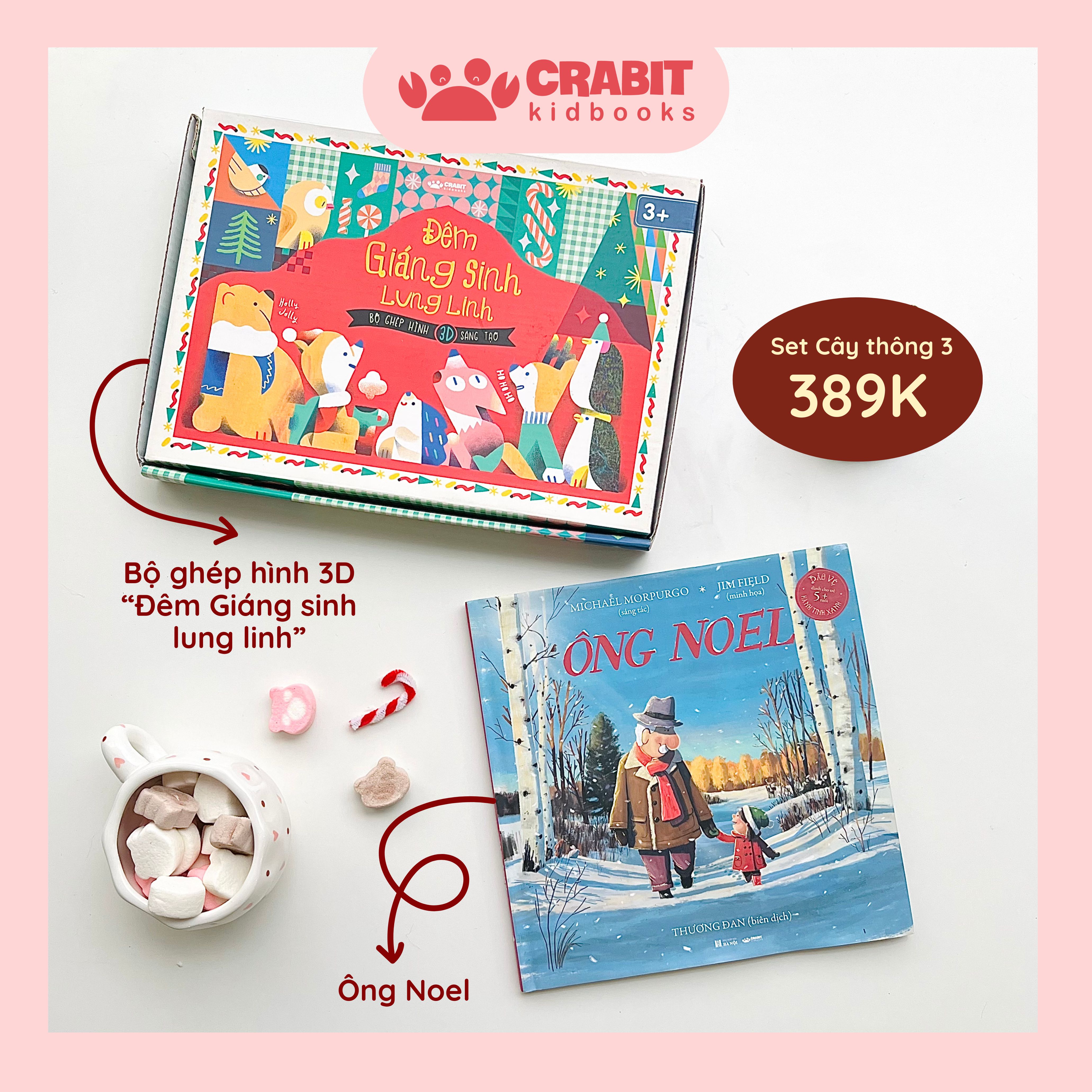 [HOT🔥] Set Hộp Quà Lắp Ghép Cây Thông và Truyện Giáng Sinh Đặc Sắc