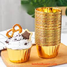 Cốc cupcake cứng set 50c - VÀNG