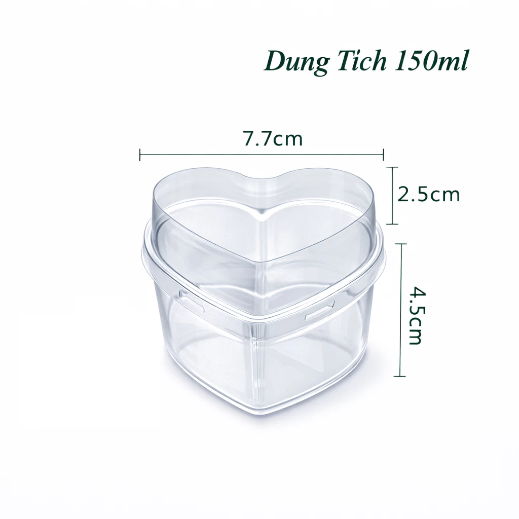 Cốc nhựa cứng hình tim + kèm nắp - 1c