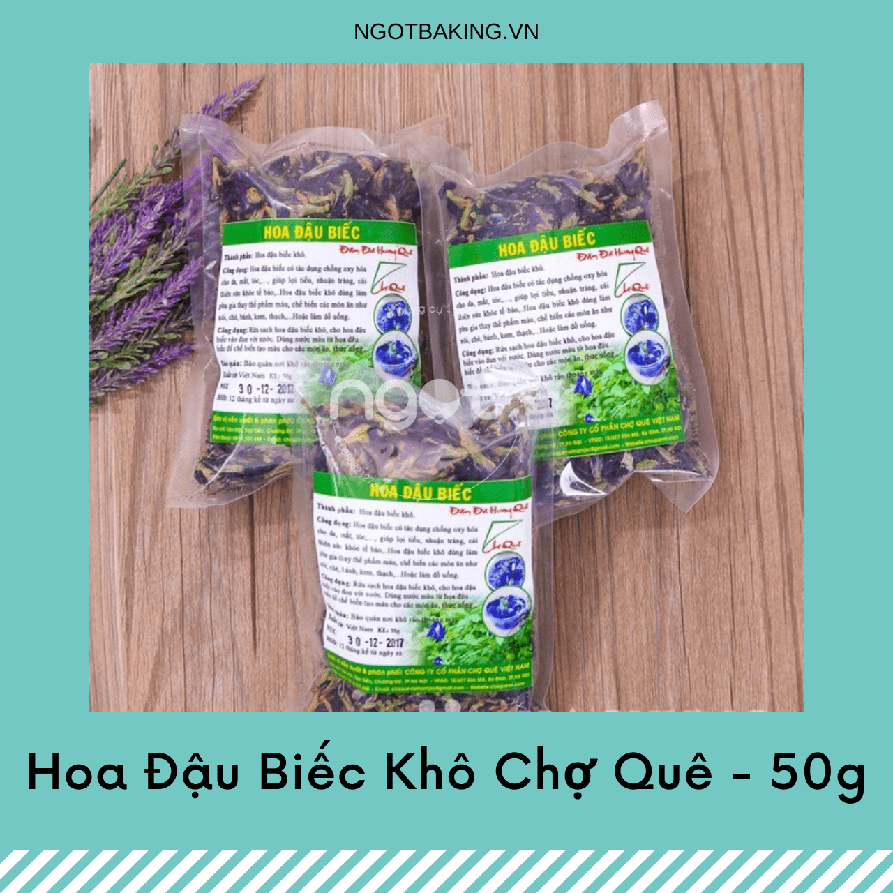 Hoa đậu biếc khô Chợ Quê 50 gram