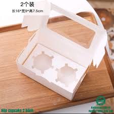 Hộp cupcake trắng - 2 bánh