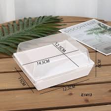 Hộp giấy vuông trắng nắp trong (E1413) - set 10c