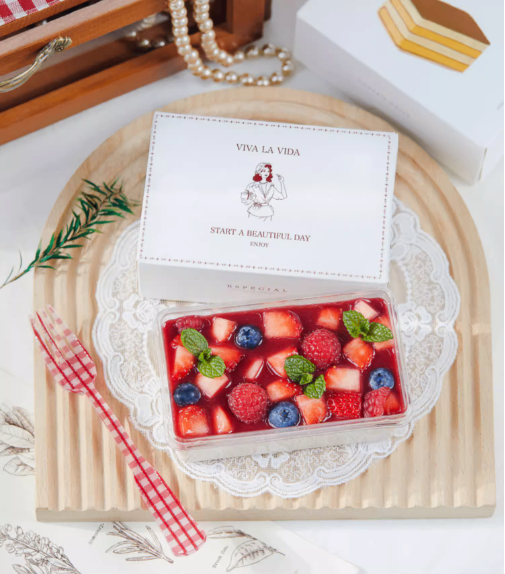 Hộp tiramisu/bánh lạnh 11.5*7*4.5 cm - hộp trắng ngoài 1c
