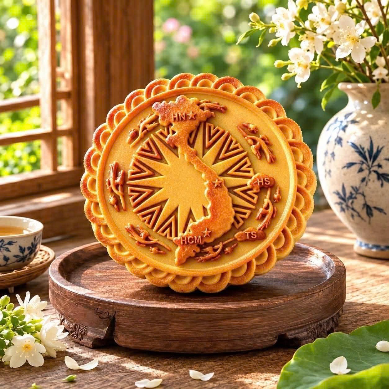 Khuôn Trung thu 300g: Bản đồ Việt Nam (1 mặt)
