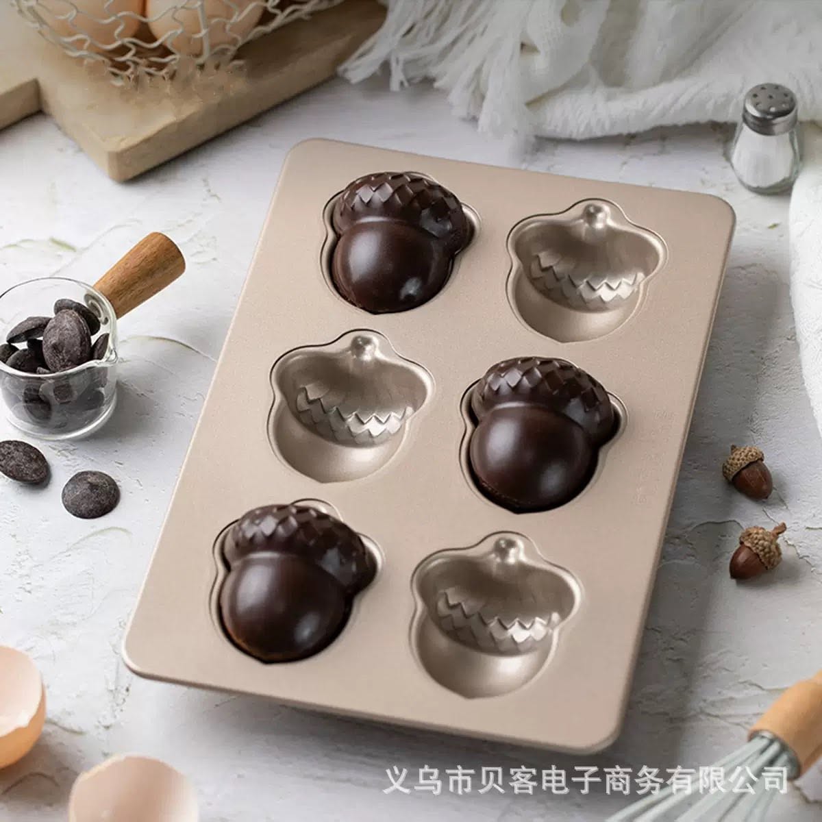 Khuôn hình hạt dẻ 6 ô chống dính
