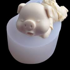 Khuôn silicone chú lợn con 3D