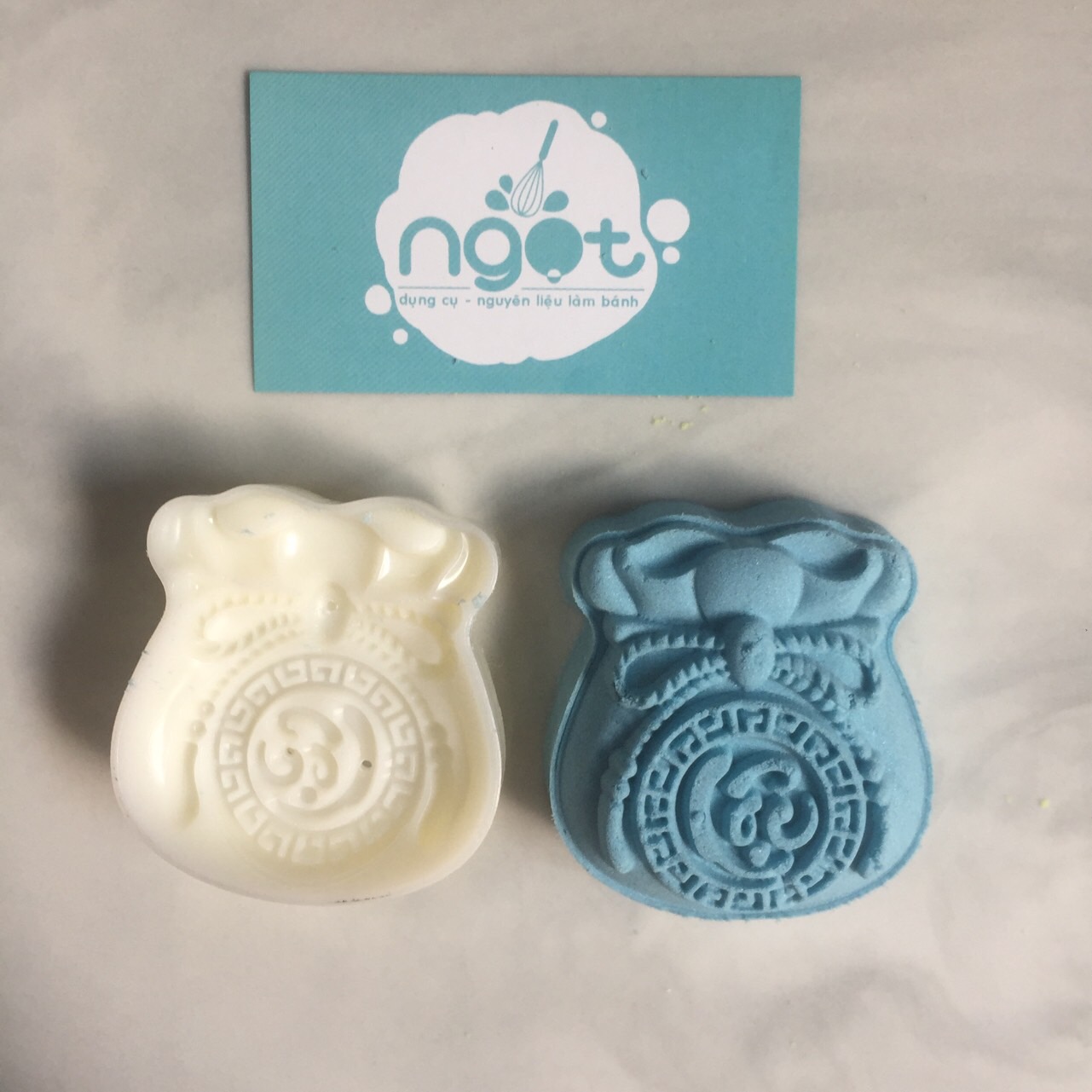 Khuôn trung thu 50g 3D - Túi tiền vàng