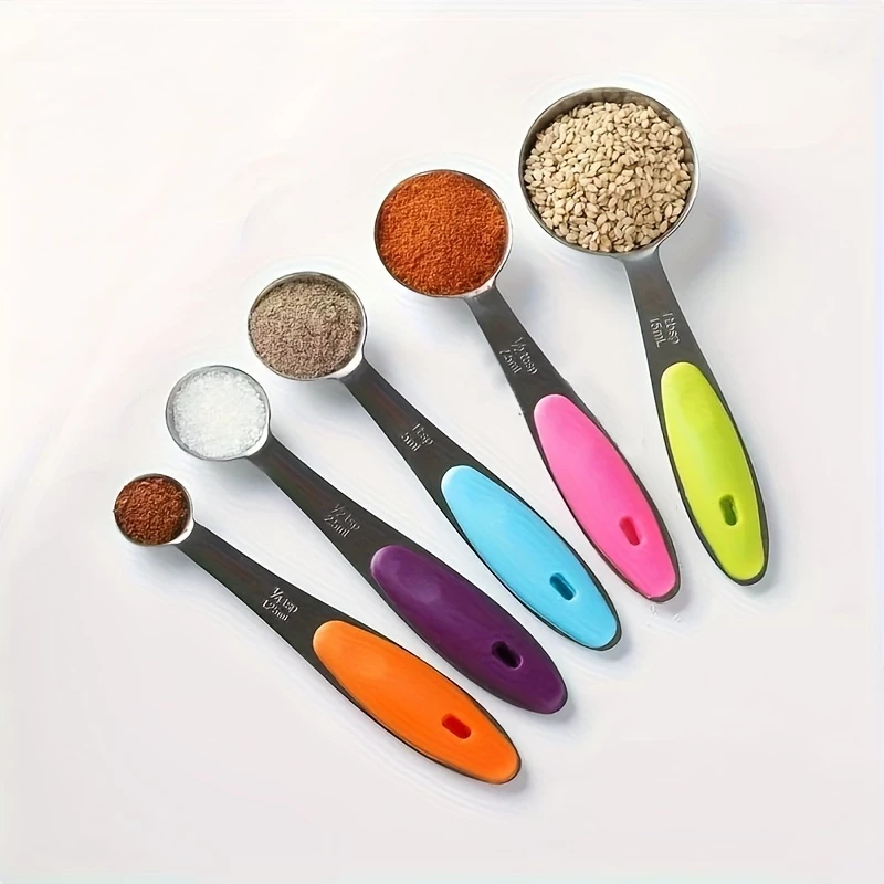 Muỗng đong Inox Teaspoon 5 màu NHỎ - set 5c