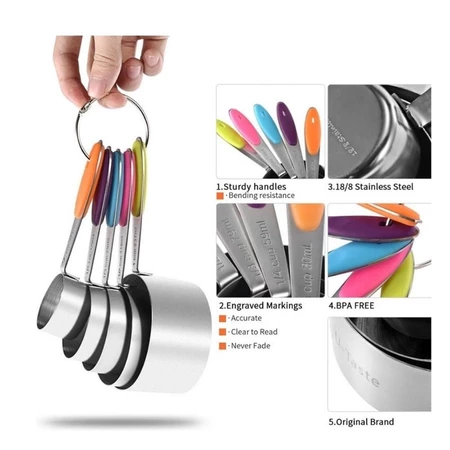 Muỗng đong Inox Teaspoon 5 màu TO - set 5c