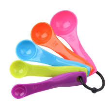 Muỗng đong nhựa Teaspoon 5 màu - set 5c