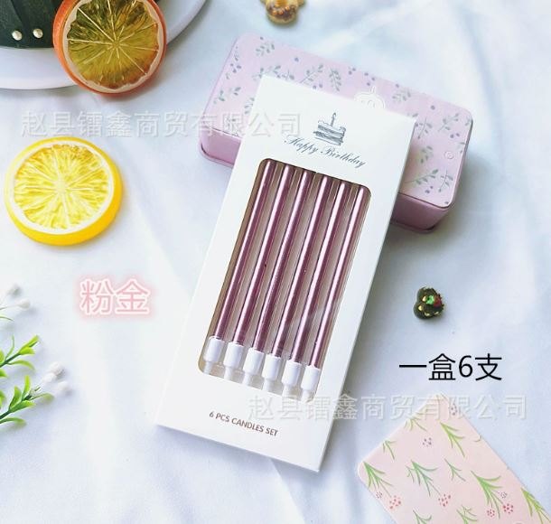 Nến dài 15.5cm (set 6c) - Rose gold