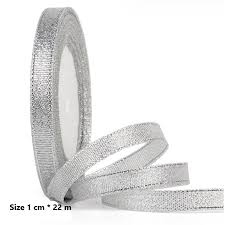 Ruy băng 1.5cm*22m - nhũ bạc