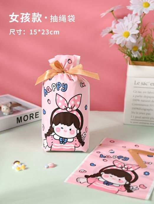 Set 10 túi đựng quà có dây nơ - bé gái