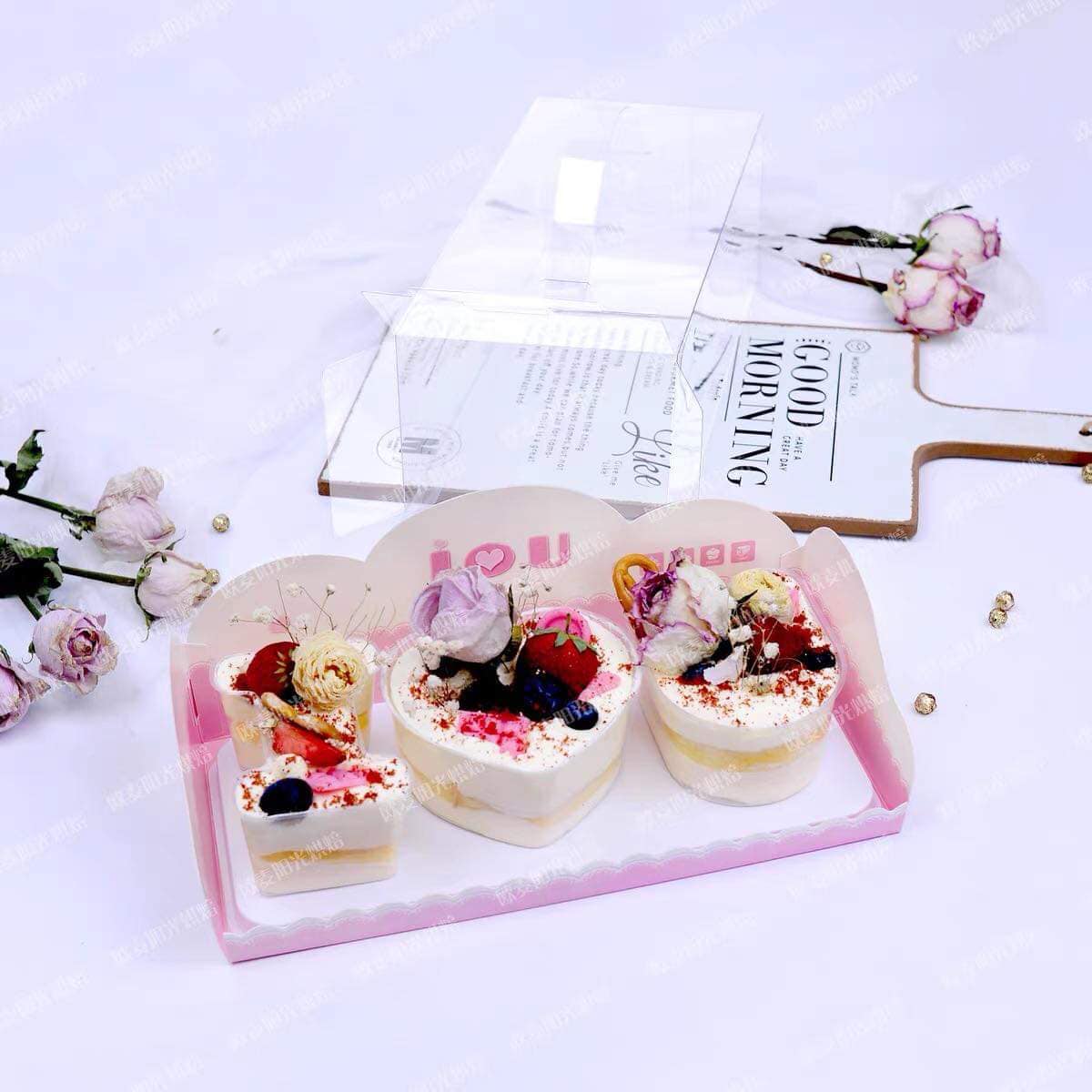 Set hộp nhựa đựng bánh I Love You