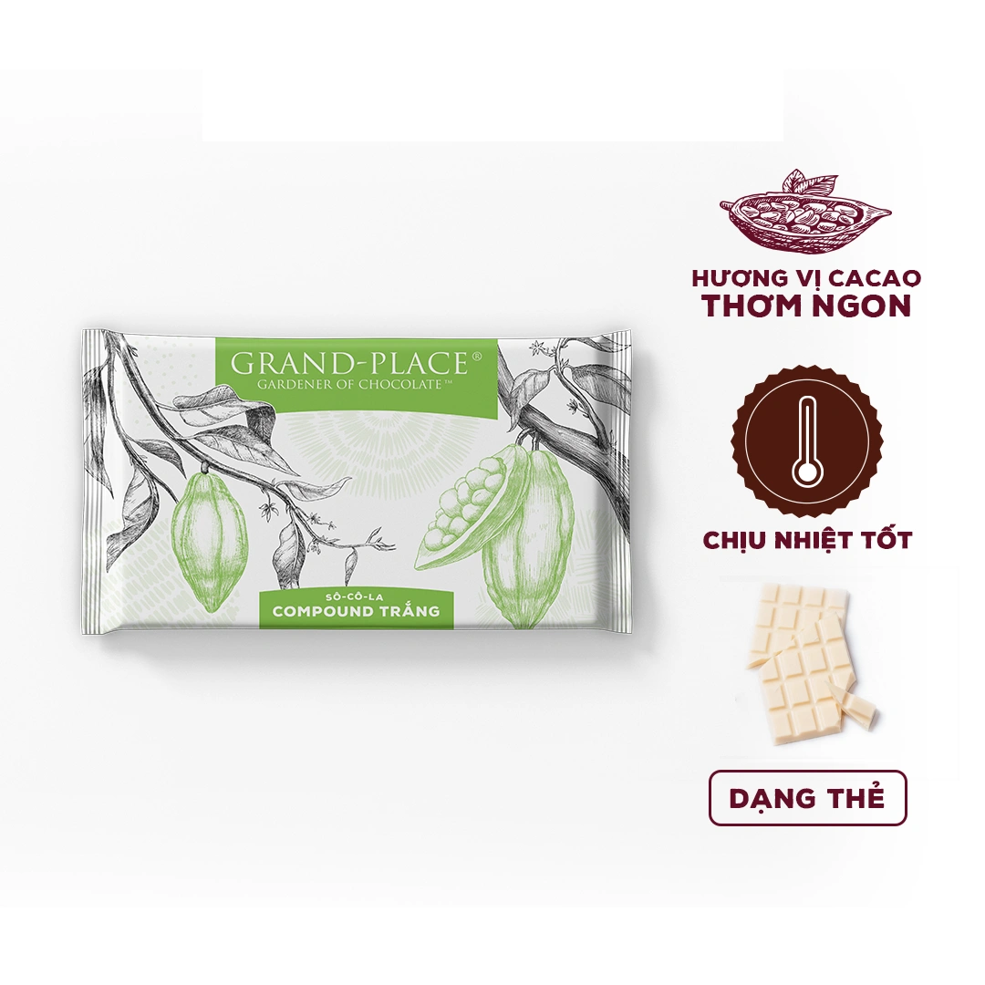 Socola Compound Trắng GrandPlace - Thỏi 110g