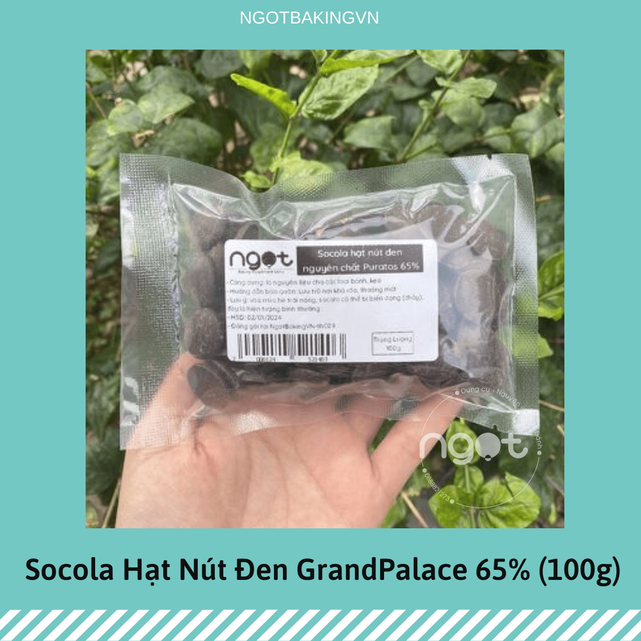 Socola hạt nút đen Puratos 65%