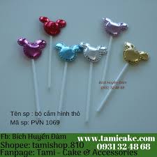 Topper hình Mickey (set5c) - 15cm (màu ngẫu nhiên)