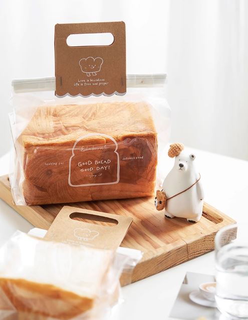 Túi BMHC/Cookie trong gập miệng kèm tag da bò - 1 cái - 21*28*9 cm