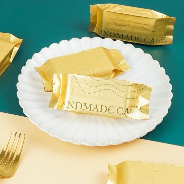 Túi bánh dứa 4.5*13.5+2.5 Vàng gold handmade - set 47-50c