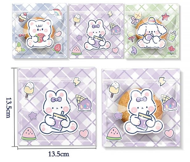 Túi zipper 13.5*13.5cm - 1 cái - đồ ăn mix