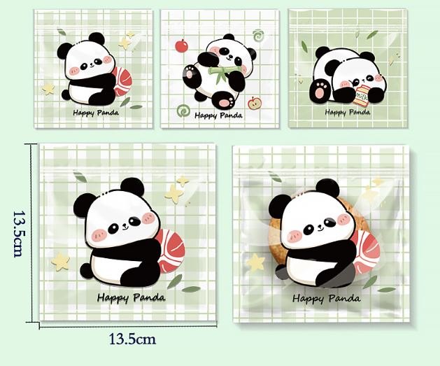 Túi zipper 13.5*13.5cm - 1 cái - panda