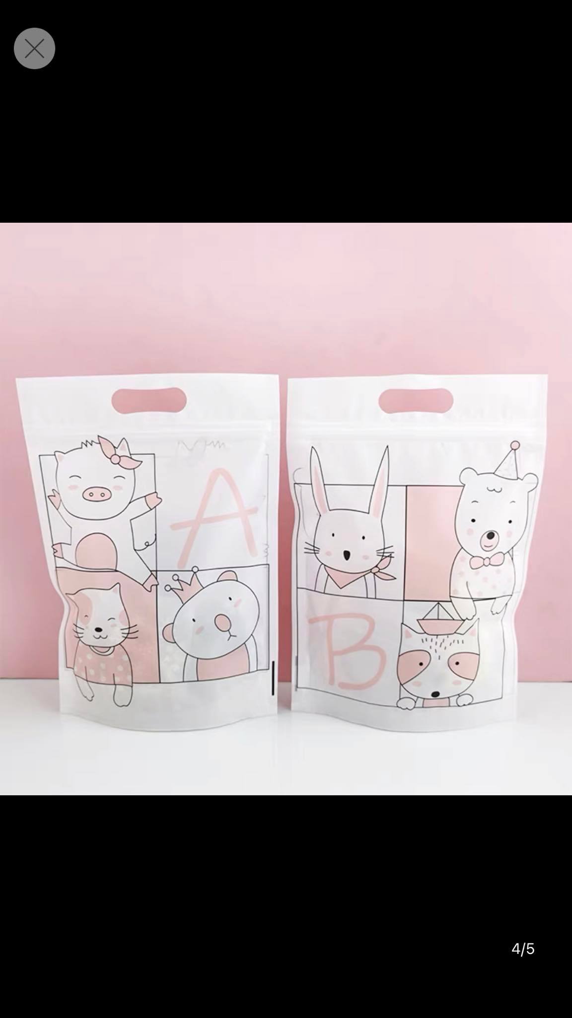 Túi zipper 15.5*22.8*5.5 - Sở thú AB - Set 10c