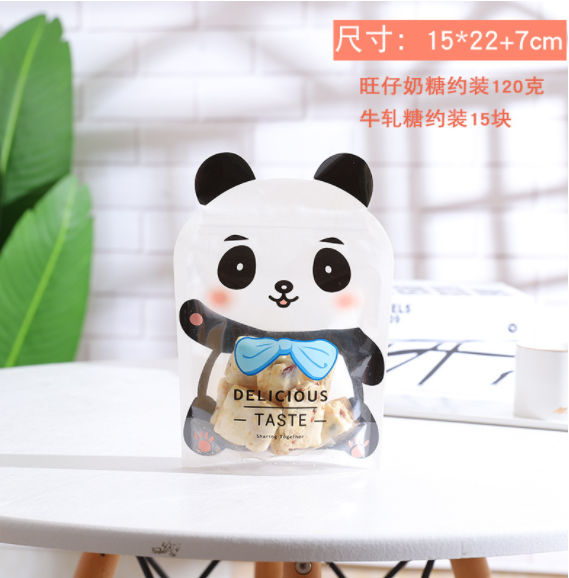 Túi zipper 3D - 15*22+7cm - Gấu Trúc (c) - Set 10c