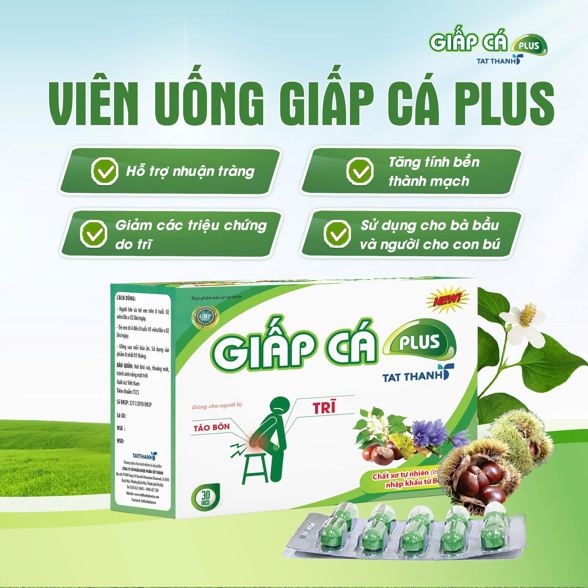 Thực phẩm bảo vệ sức khoẻ Giấp cá Plus Tat Thanh