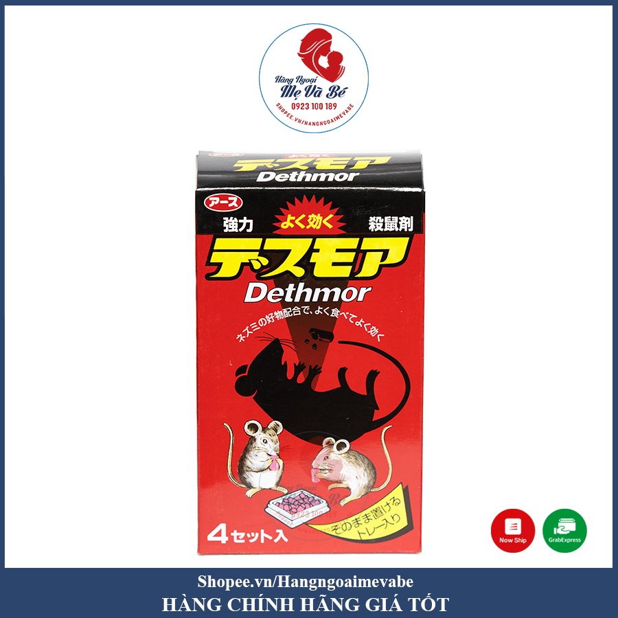Thuốc Diệt Chuột Dethmor Hộp 4 Khay Nhật Bản (20/th)