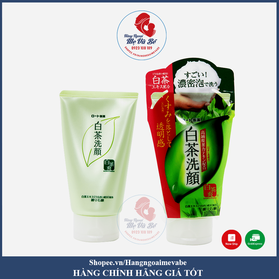 Sữa rửa mặt Rohto Shirochasou trà xanh Nhật Bản 120g (48/th)