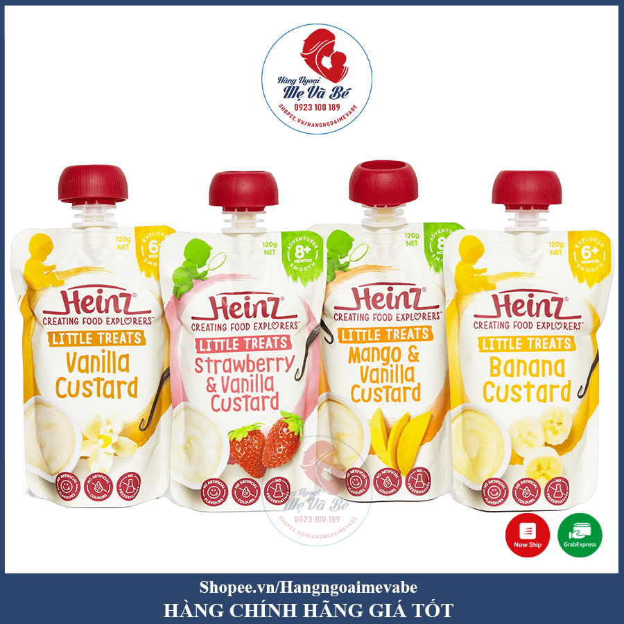 Váng sữa HEINZ Custard Úc đủ vị cho bé từ 6m+