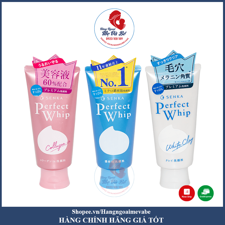 Sữa rửa mặt tạo bọt Senka Perfect Whip 120g Nhật Bản