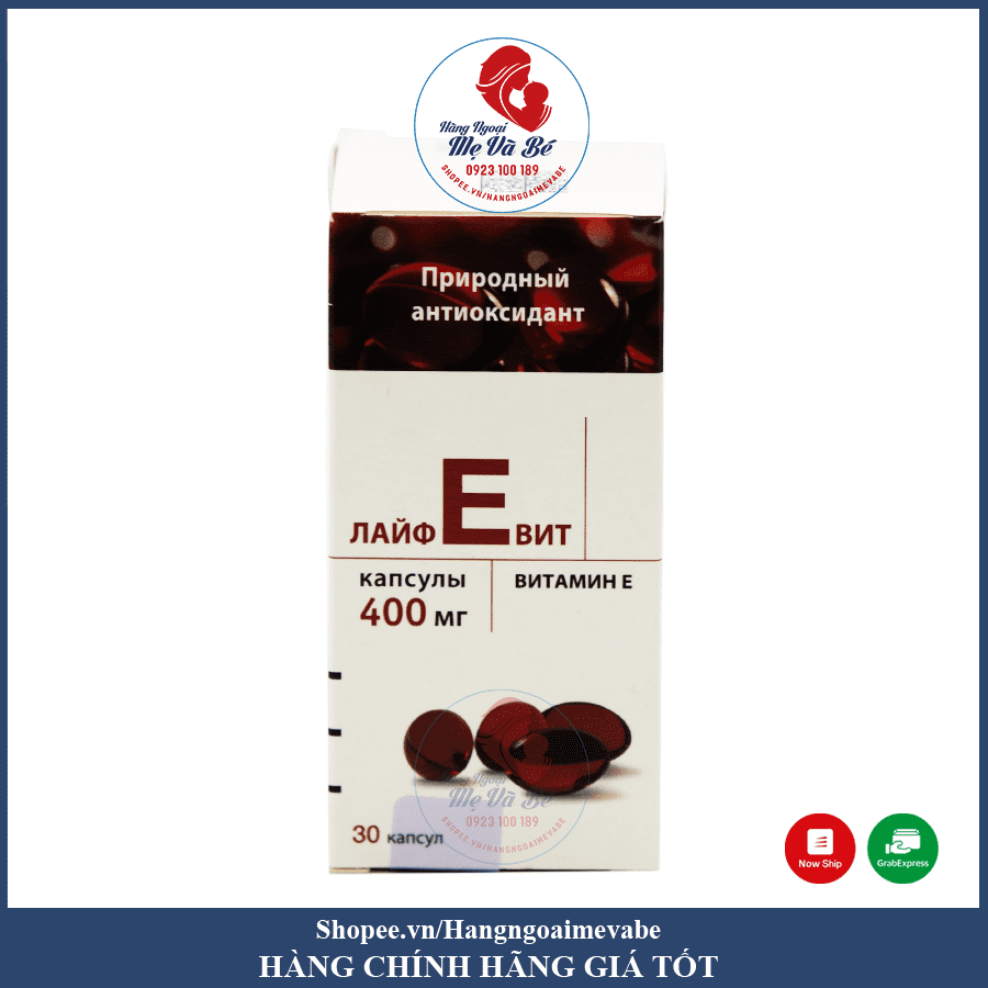 Viên uống Vitamin E đỏ Nga 400mg 30v
