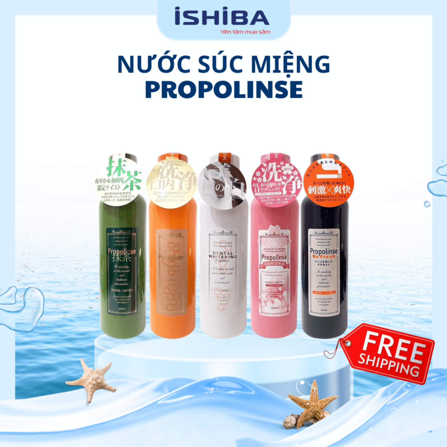 Nước súc miệng người lớn Propolinse 600ml Nhật Bản
