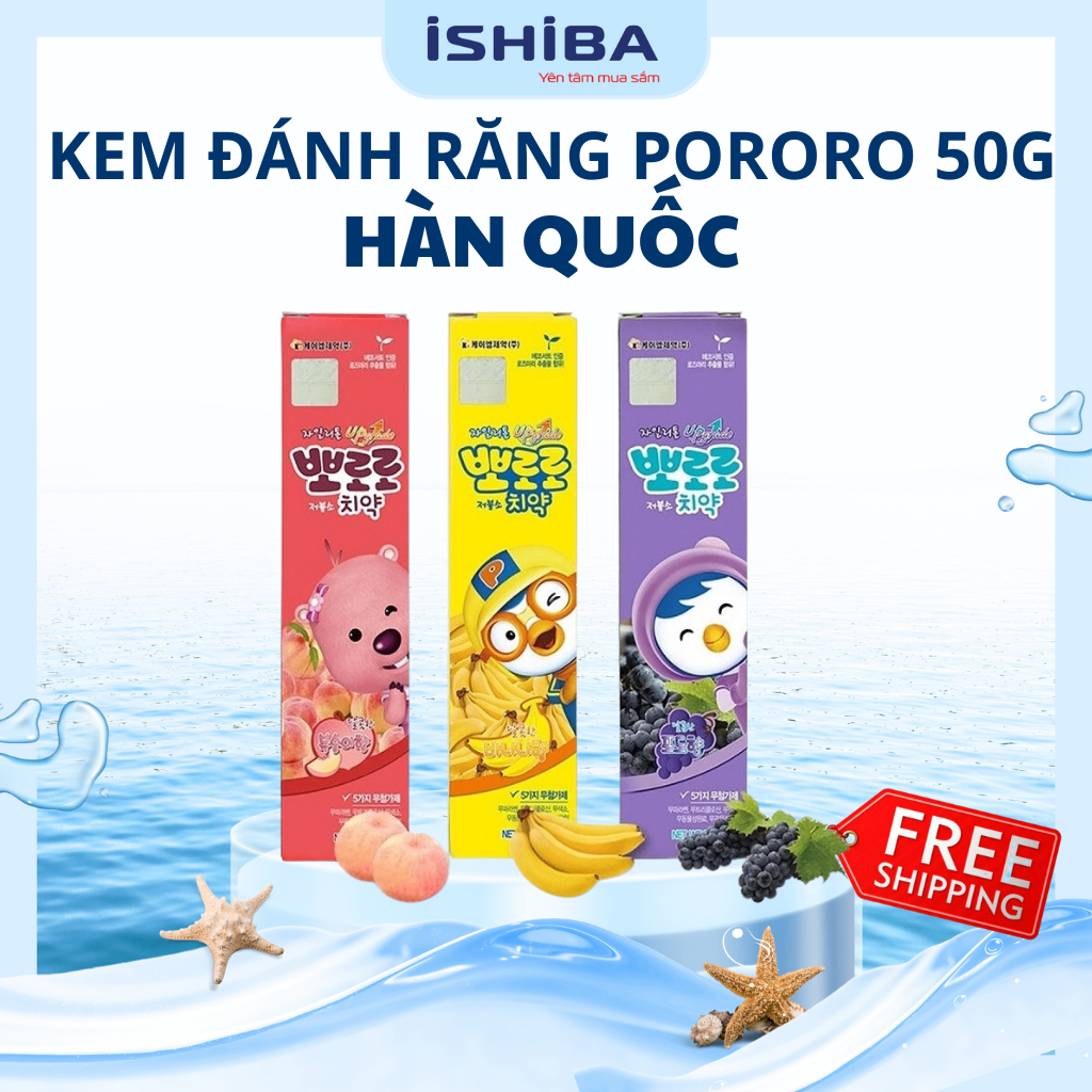 Kem đánh răng nuốt được Pororo Hàn Quốc cho bé