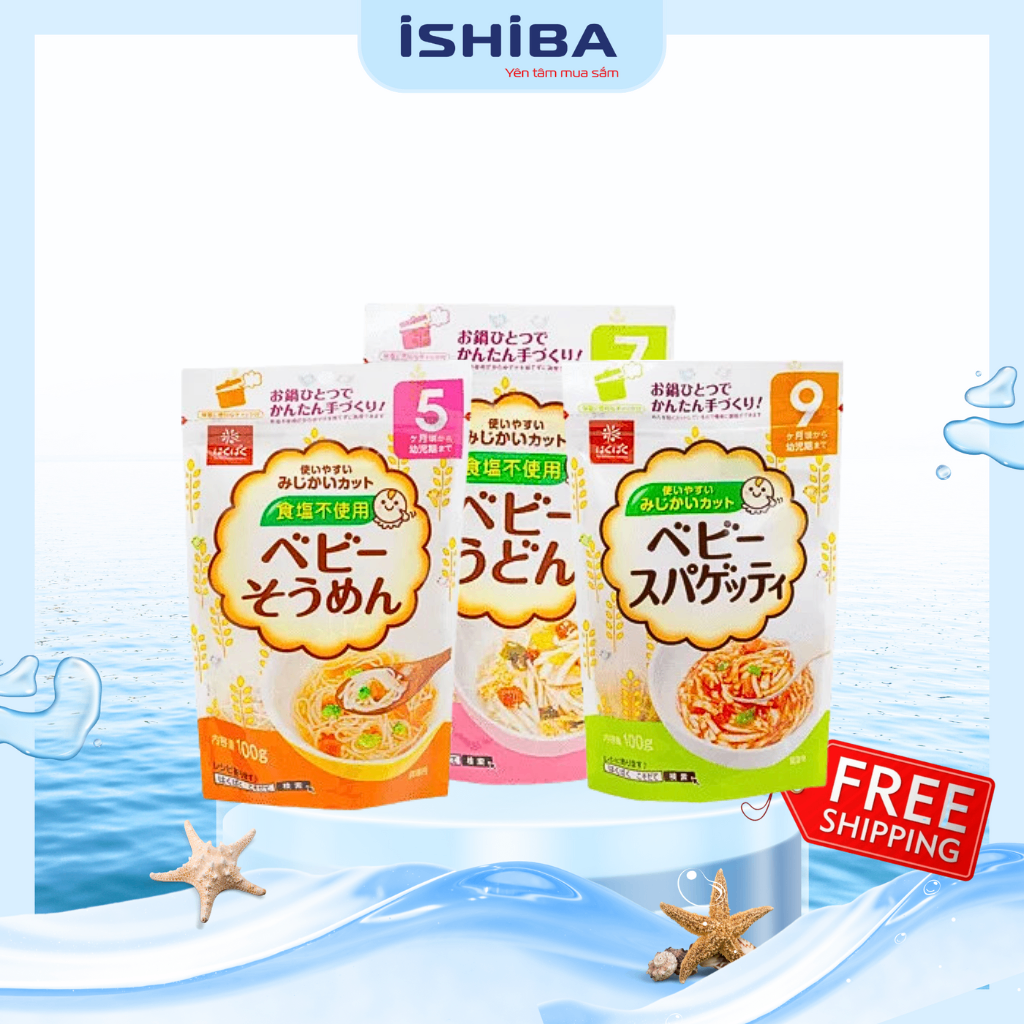 Mì SOMEN tách muối HAKUBAKU Nhật 100g cho bé ăn dặm